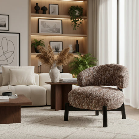   Brown Cushioned Lounge Chair | Oroa.com