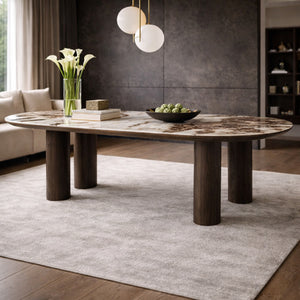   Brown Ceramic Oval Dining Table | Oroa.com