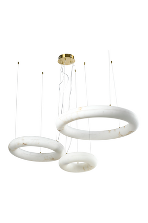 Modern European furniture - Triple Albaster Inspired Ring Chandelier - www.oroa.com