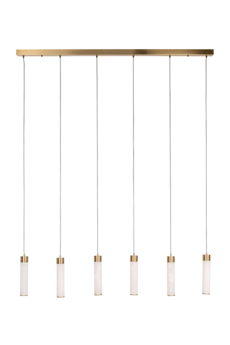 Modern European furniture - 6-Light Alabaster Linear Chandelier - www.oroa.com