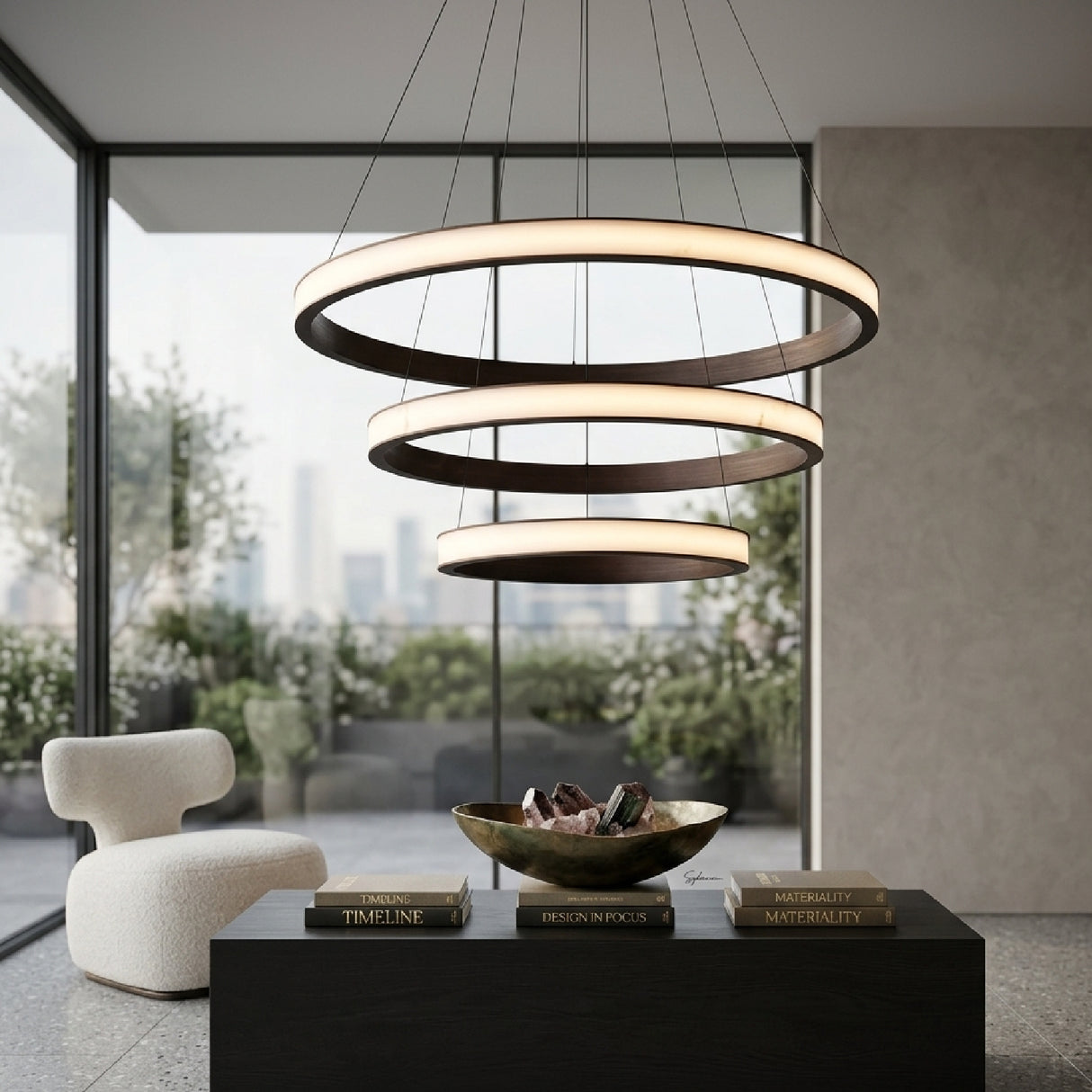   Antique Brass Rings Chandelier | Oroa.com
