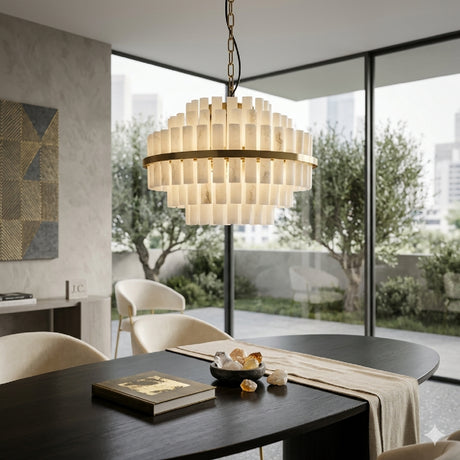   White Alabaster Inspired Chandelier | Oroa.com
