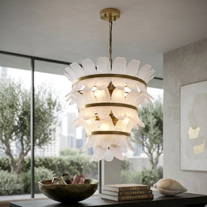   Curved Glass Tiered Chandelier | Oroa.com