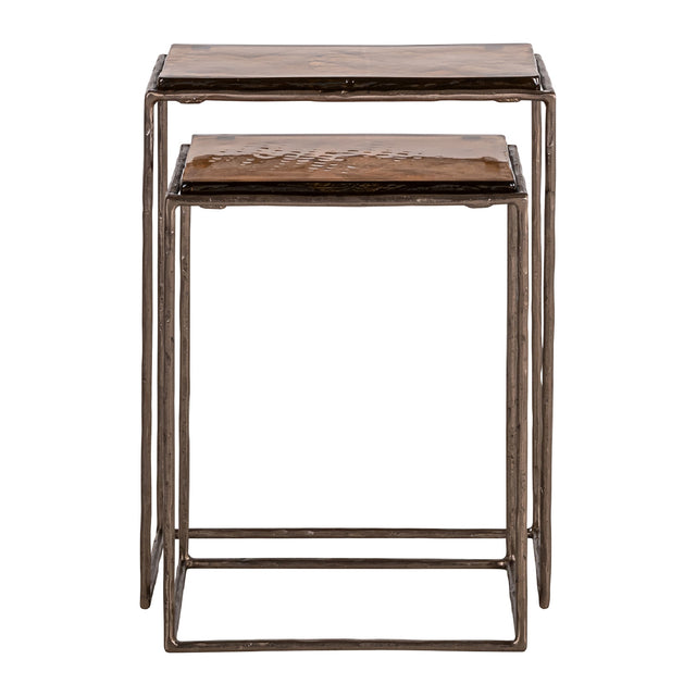 Modern European furniture - Bronze End Table Set (2) - www.oroa.com
