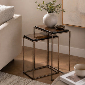   Modern European furniture - Bronze End Table Set (2) - www.oroa.com | Oroa.com