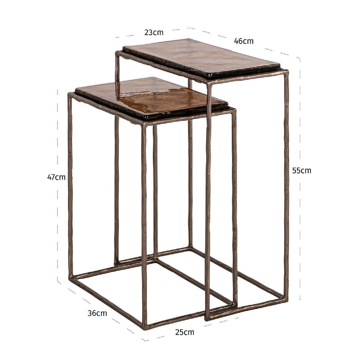   Modern European furniture - Bronze End Table Set (2) - www.oroa.com | Oroa.com