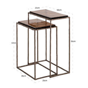   Modern European furniture - Bronze End Table Set (2) - www.oroa.com | Oroa.com