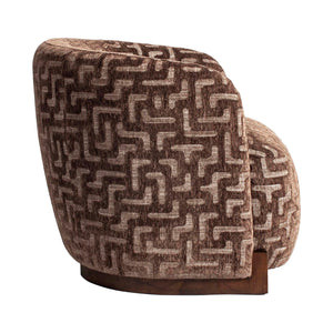   Contract furniture - Brown Patterned Curved Lounge Chair - www.oroa.com | Oroa.com