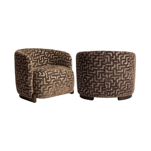   Contract furniture - Brown Patterned Curved Lounge Chair - www.oroa.com | Oroa.com