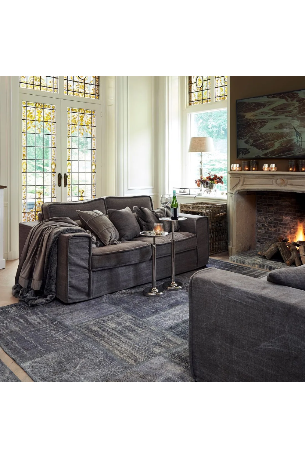 Silver Adjustable Pedestal Side Table | Rivièra Maison Venice | Oroa.com