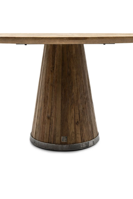 Round Oak Pedestal Dining Table | Rivièra Maison Siroko Beach | Oroa