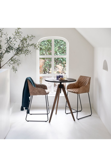 Quilted Leather Counter Stool | Rivièra Maison Frisco Drive | Oroa.com