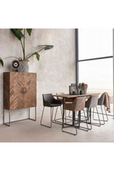 Quilted Leather Counter Stool | Rivièra Maison Frisco Drive | Oroa.com