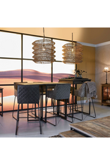 Quilted Leather Counter Stool | Rivièra Maison Frisco Drive | Oroa.com