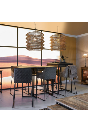 Quilted Leather Counter Stool | Rivièra Maison Frisco Drive | Oroa.com