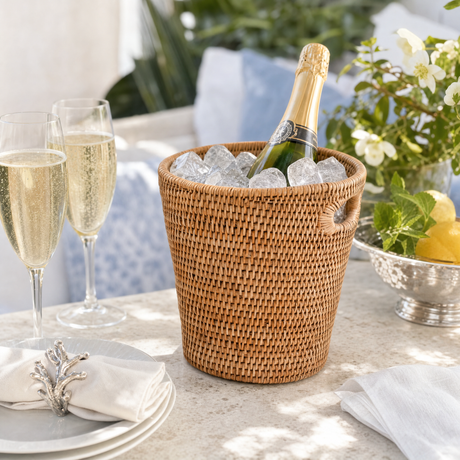 Hand Woven Rattan Wicker Ice Bucket - OROA