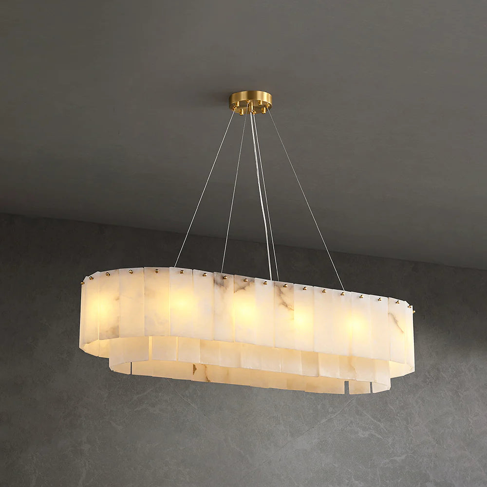 Rectangular Linear Alabaster Chandelier - OROA