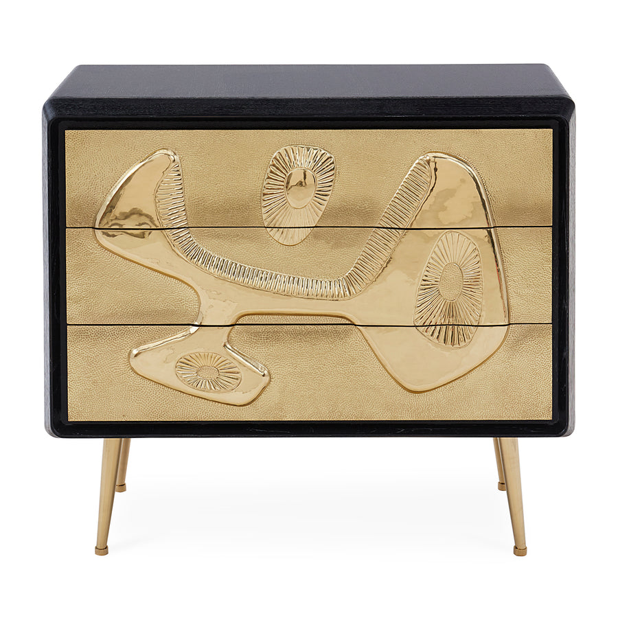 Hammered Brass 3-Drawer Chest | Jonathan Adler Reform | Oroa.com