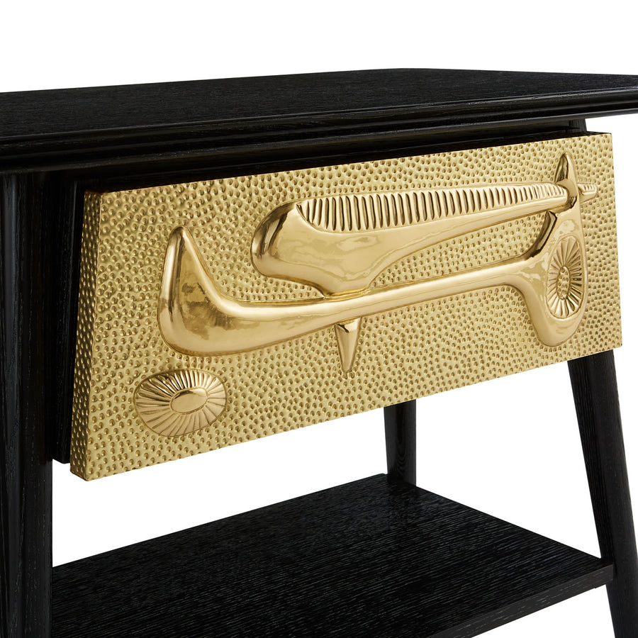 Sculpted Brass Drawer Side Table | Jonathan Adler Reform | Oroa.com