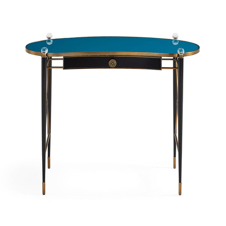 Teal Glass Writing Desk | Jonathan Adler Rider | Oroa.com