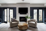 Round Cowhide Ottoman