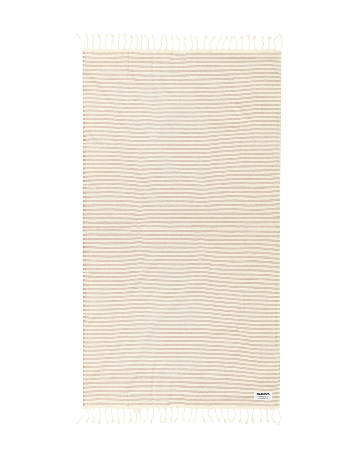 Seychelles Beige Striped Sand Free Beach Towel - OROA