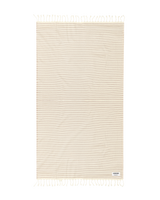 Seychelles Beige Striped Sand Free Beach Towel - OROA