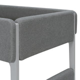 Gray Twin Over Twin Upholstered Sherpa Bunk Bed | OROA Kids