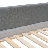 Gray Twin Over Twin Upholstered Sherpa Bunk Bed | OROA Kids