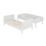 White Upholstered Twin Bunk Bed | OROA Kids