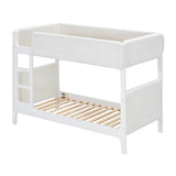 White Upholstered Twin Bunk Bed | OROA Kids