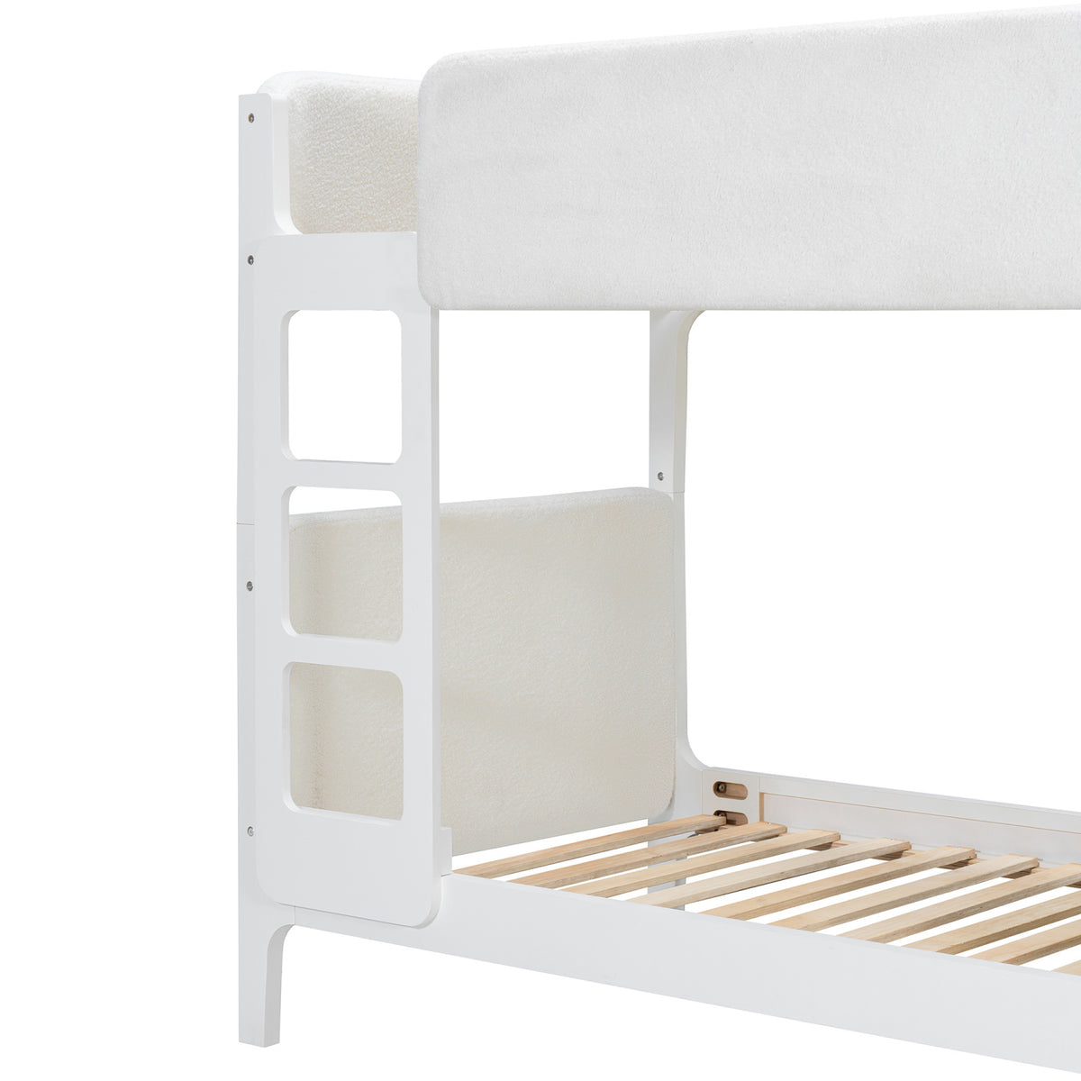White Upholstered Twin Bunk Bed | OROA Kids
