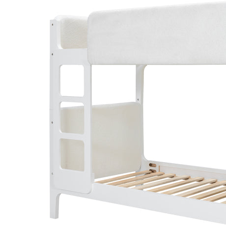 White Upholstered Twin Bunk Bed | OROA Kids