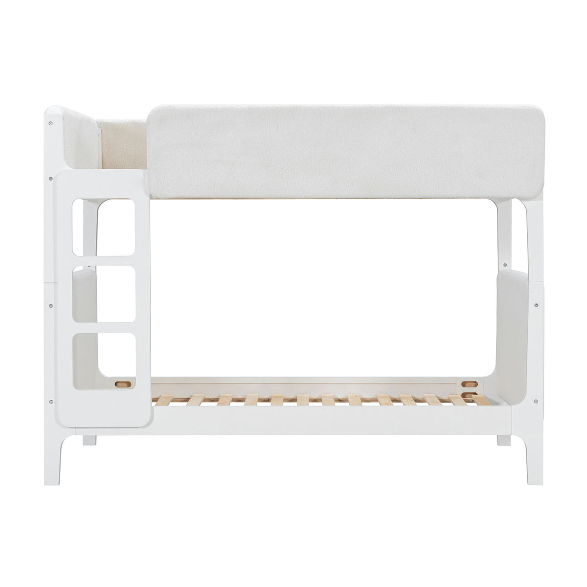 White Upholstered Twin Bunk Bed | OROA Kids