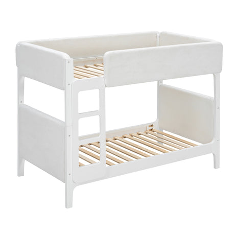 White Upholstered Twin Bunk Bed | OROA Kids