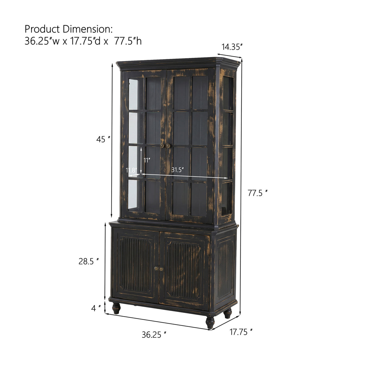 Modern European furniture - 3-Sided Glass Hutch Cabinet - www.oroa.com