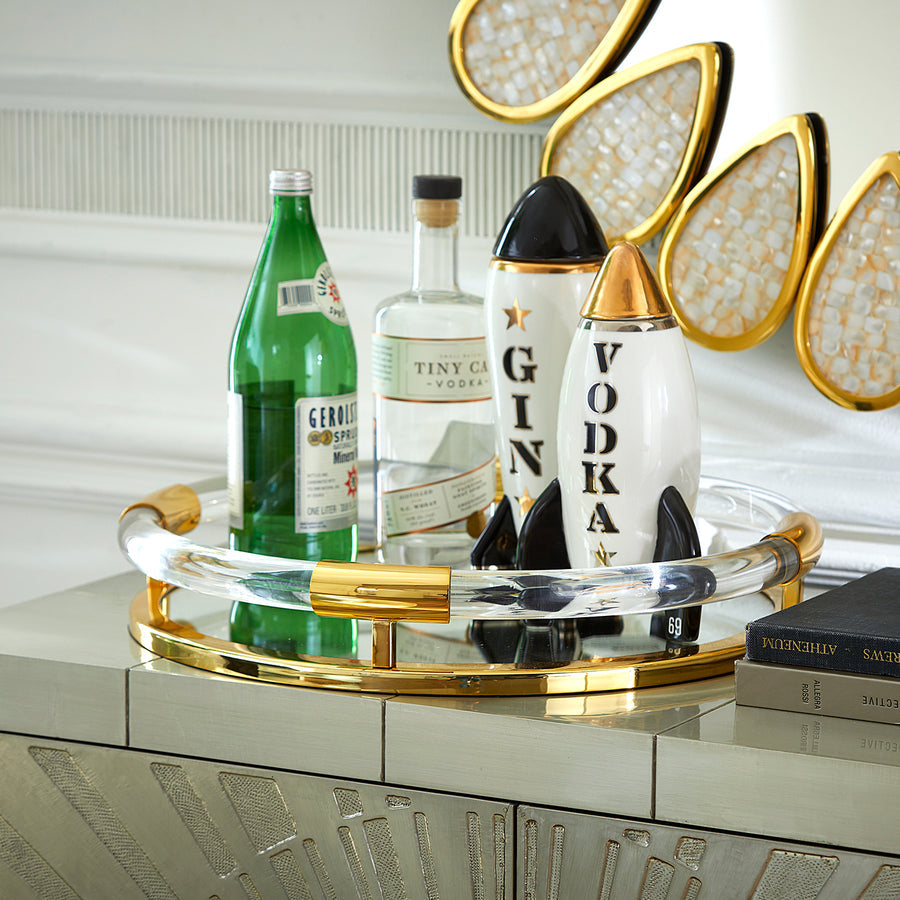 Clear Acrylic Round Tray | Jonathan Adler Jacques | OROA Clear Acrylic Round Tray | Jonathan Adler Jacques | OROA