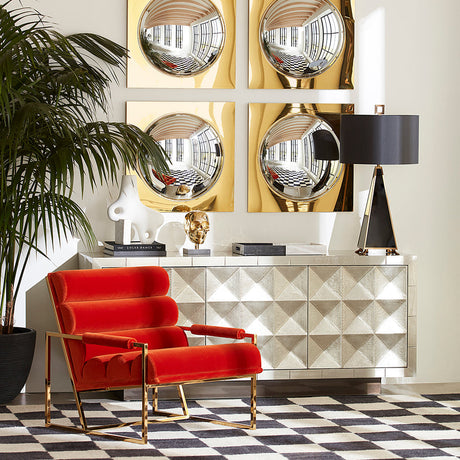 Channeled Velvet Lounge Chair | Jonathan Adler Goldfinger | Oroa.com