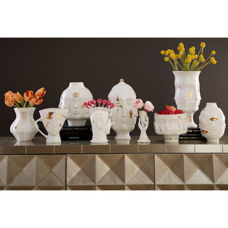 Gilded Porcelain Face Urn | Jonathan Adler Dora Maar | Oroa.com