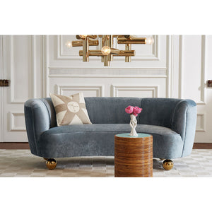 Brass Orb Feet Curved Sofa | Jonathan Adler Parker | Oroa.com