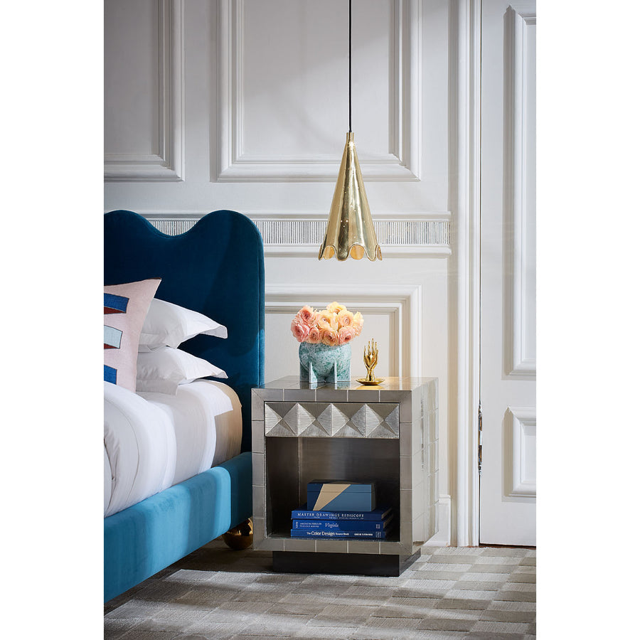 Nickel-Plated Bedside Table | Jonathan Adler Talitha | Oroa.com