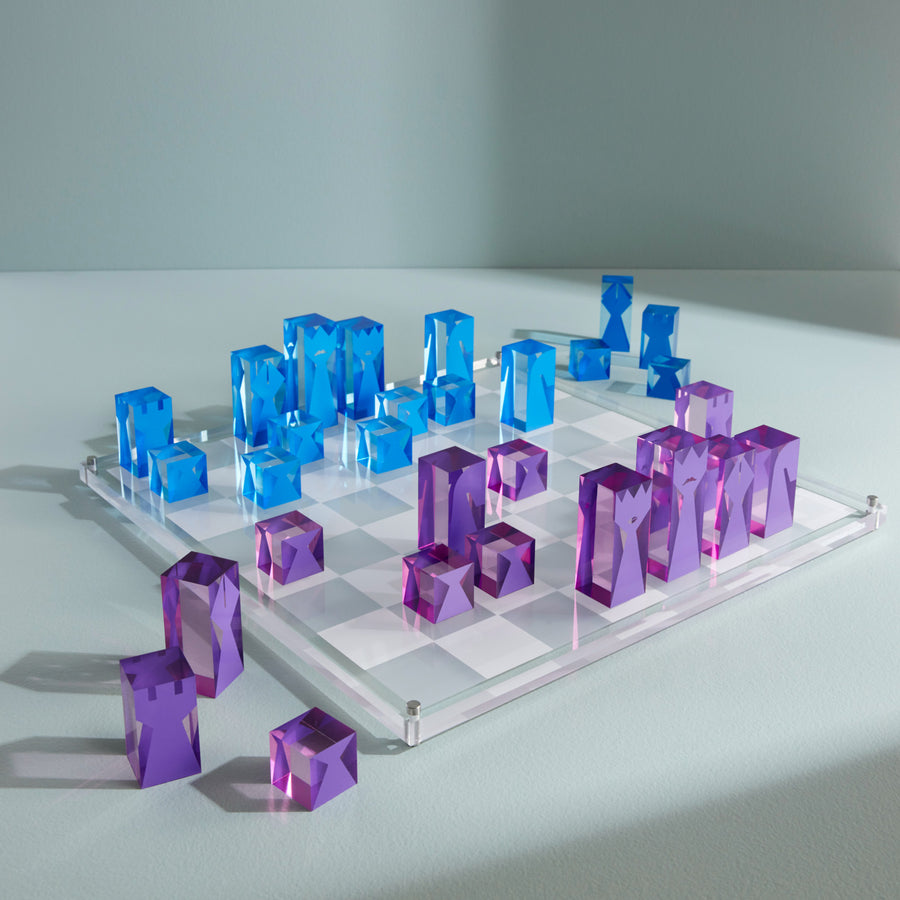 Blue & Purple Acrylic Chess Set | Jonathan Adler | Oroa.com