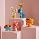 Orange Marbleized Pedestal Bowl | Jonathan Adler Mustique | Oroa.com