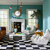 White Bouclé Channeled Slipper Chair | Jonathan Adler Futura | Oroa.com