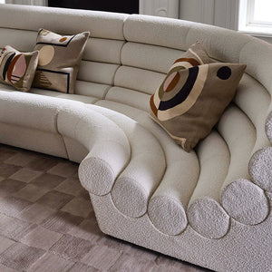 White Bouclé Channeled Corner Sofa | Jonathan Adler Futura | Oroa.com