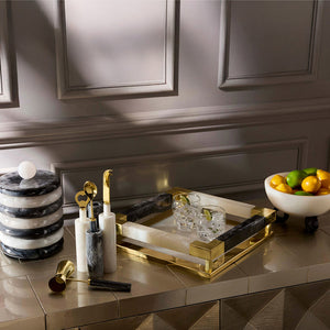 Marbleized Black & White Barware Set | Jonathan Adler Mustique | Oroa.com