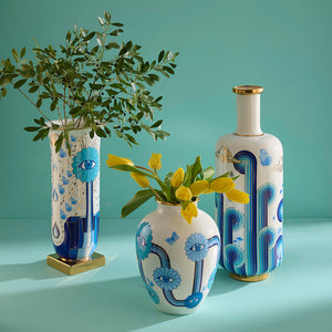 Printed Porcelain Tall Flared Vase | Jonathan Adler Druggist | Oroa.com