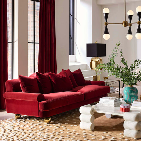 Orb Feet Velvet Sofa | Jonathan Adler Greenwich | Oroa.com
