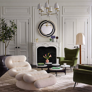 Tube-Shaped Bouclé Chaise Lounge | Jonathan Adler Serpentine | Oroa.com