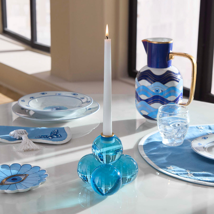 Light Blue Petal Plate Set (4) | Jonathan Adler Fleur Canapé | Oroa.com